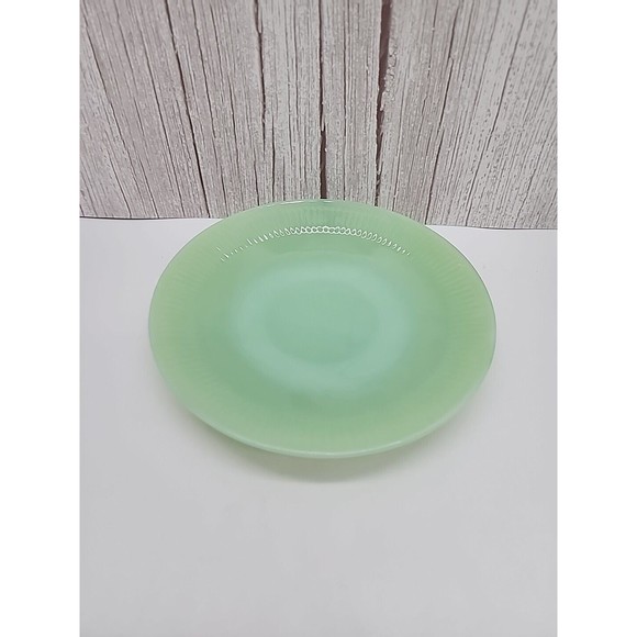 Fire King Jadite Jane Ray Saucer Green Oven Glass Vintage Anchor Hocking Ribbed - Picture 8 of 12